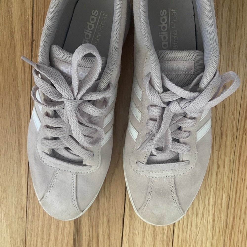 Adidas Beige Sneakers with White Stripes - Picture 2 of 5